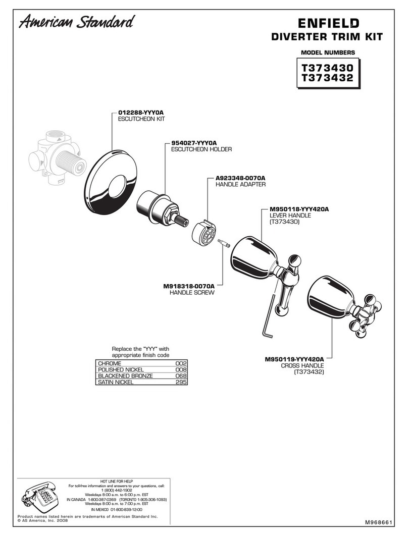 American Standard Enfield Diverter Trim Kit T373430 parts manual American Standard Enfield Diverter Trim Kit T373430 parts manual