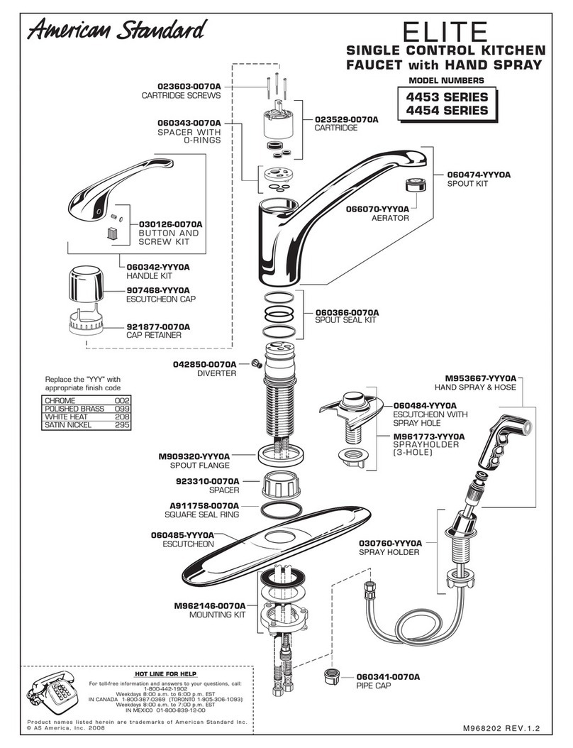 American Standard Elite 4453 SERIES parts list