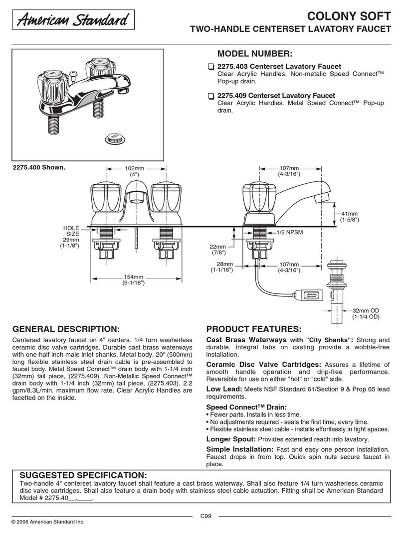 American Standard Colony Soft 2275.40 User manual American Standard Colony Soft 2275.40 User manual