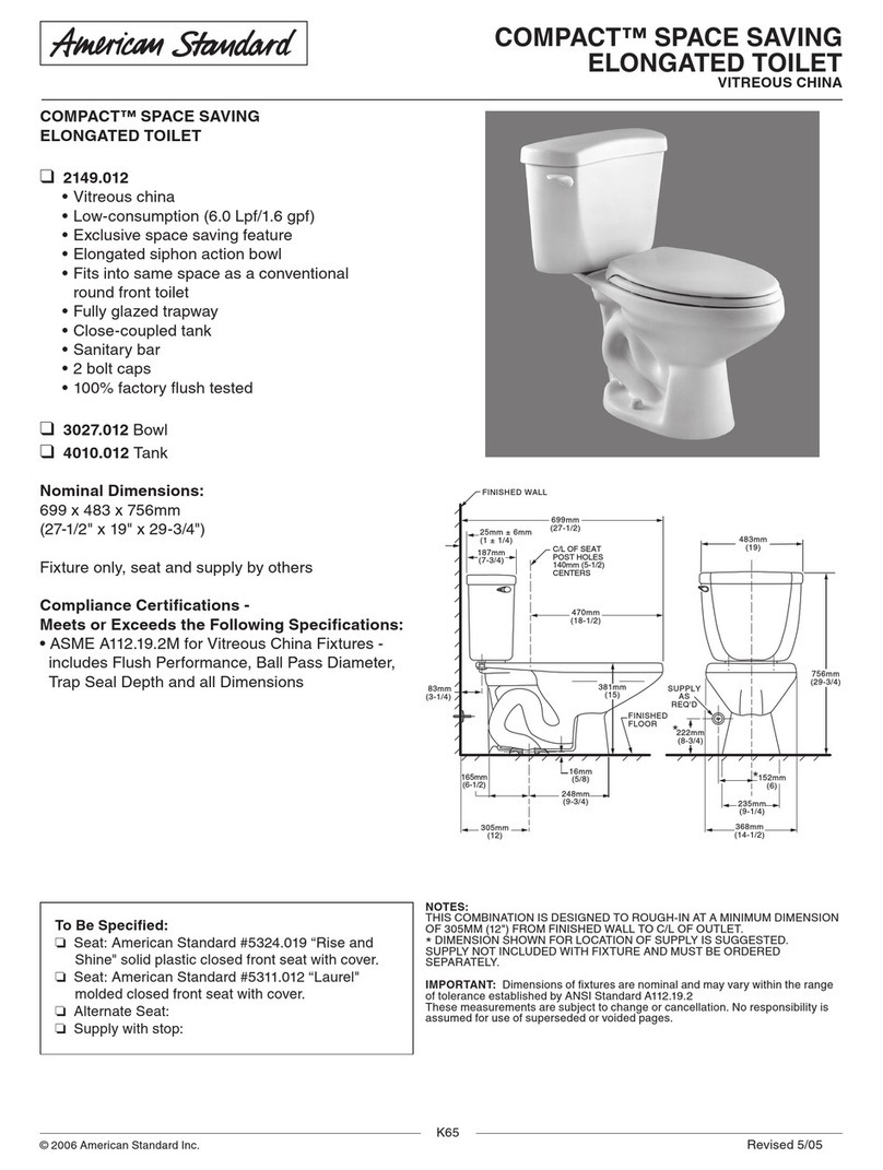 American Standard Compact 3027.012 Specification sheet