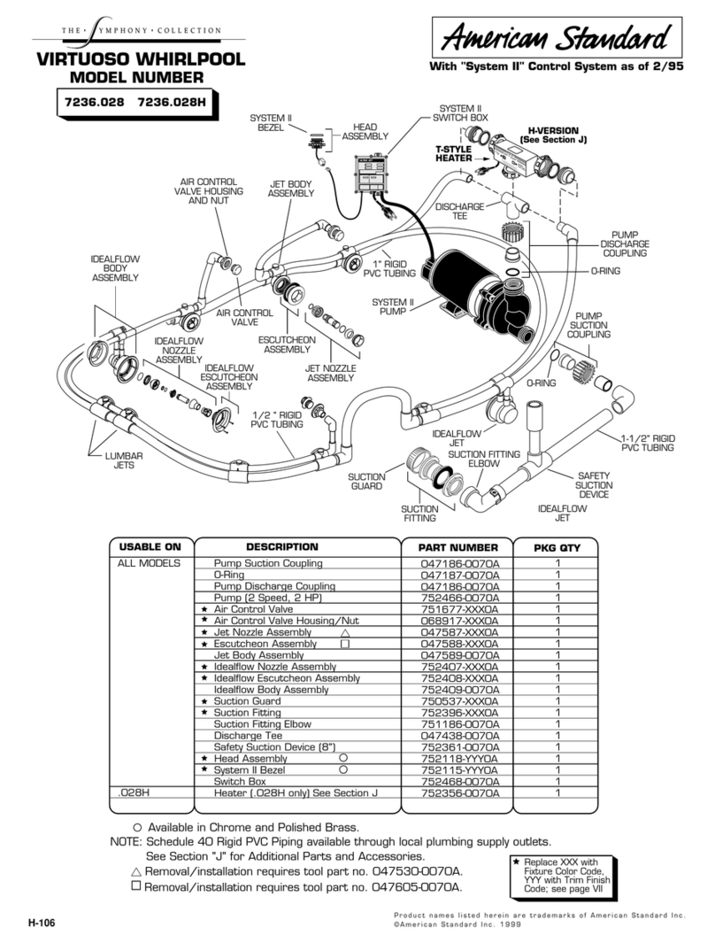 American Standard Virtuoso Whirlpool 7236.028 User manual