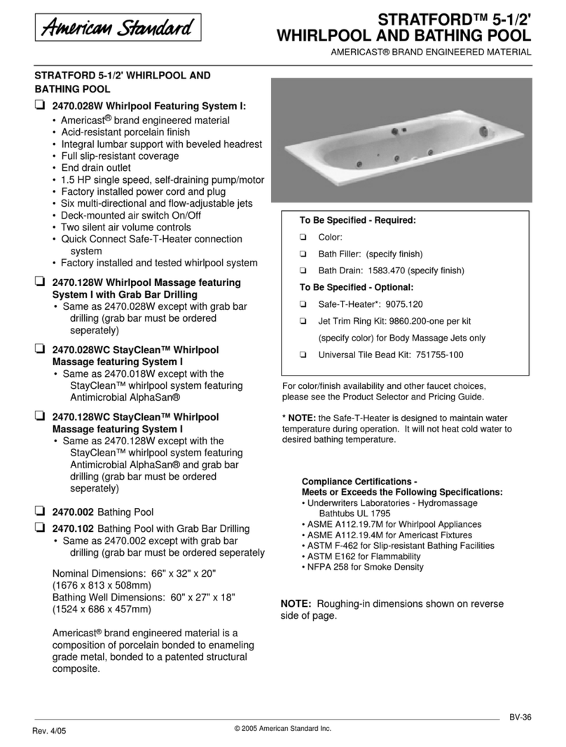 American Standard Stratford 2470.002 User manual