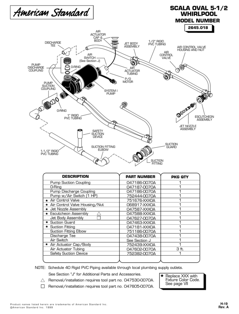 American Standard Scala Oval Whirlpool 2645.018 User manual