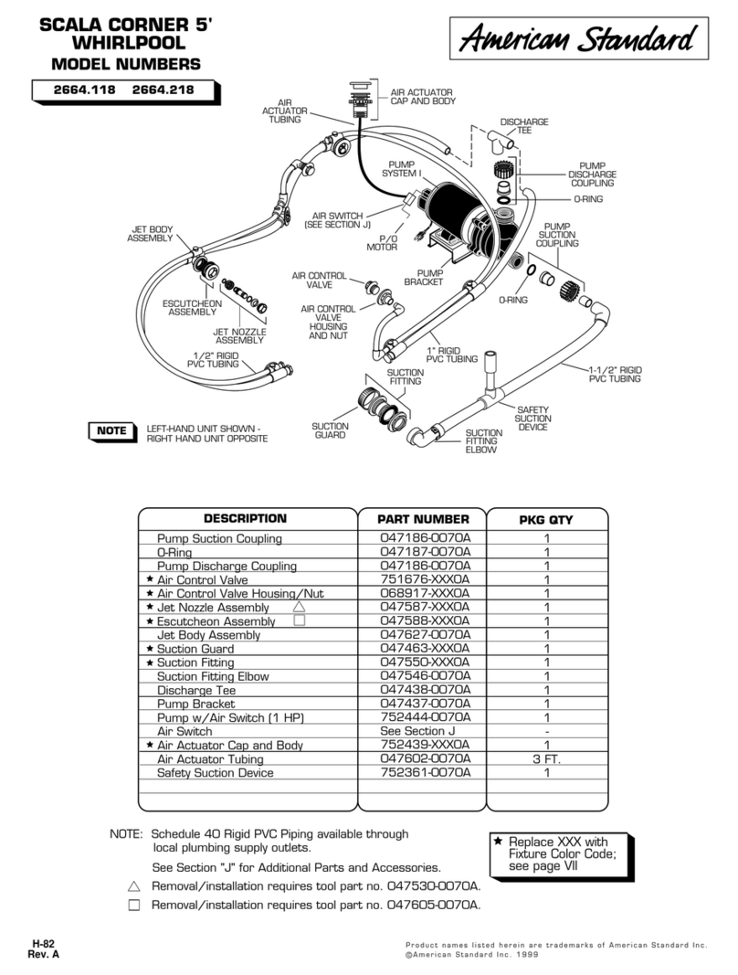 American Standard Scala Corner 5' 2664.118 parts manual
