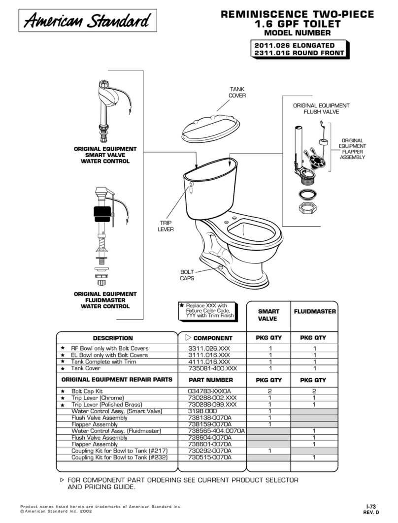 American Standard 2011.026 Elongated parts list