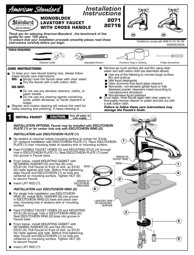 American Standard 2071 User manual American Standard 2071 User manual