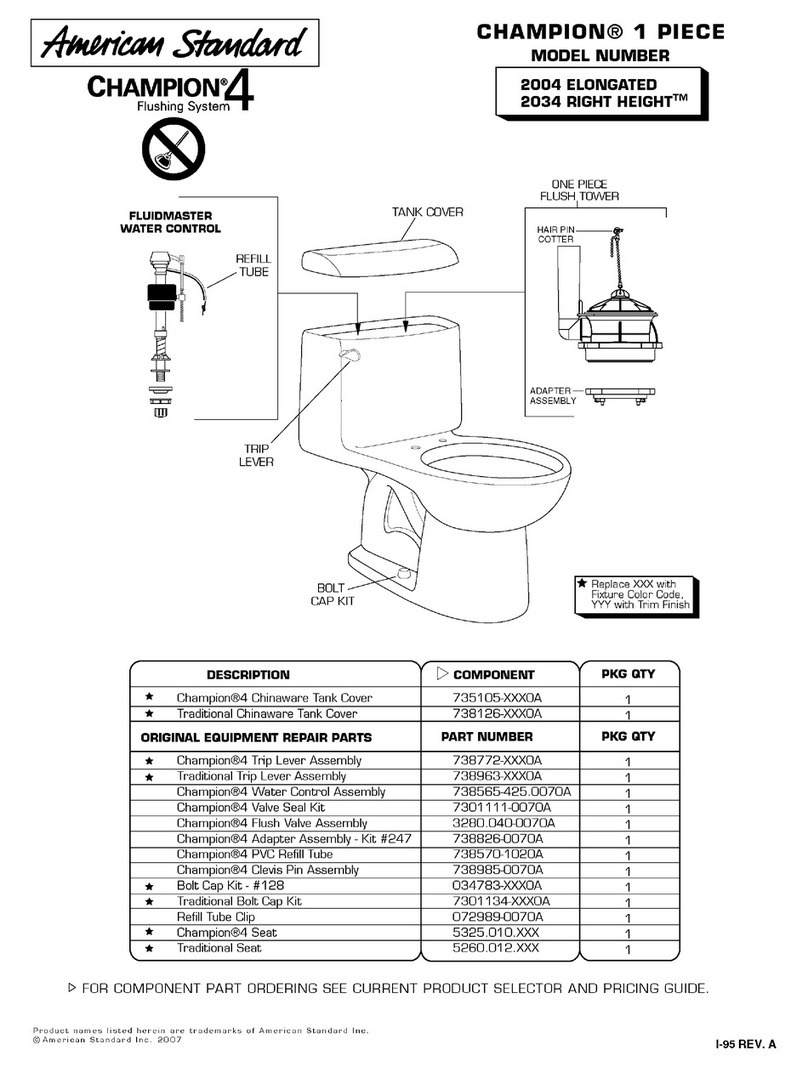 American Standard 2004 Elongated User manual
