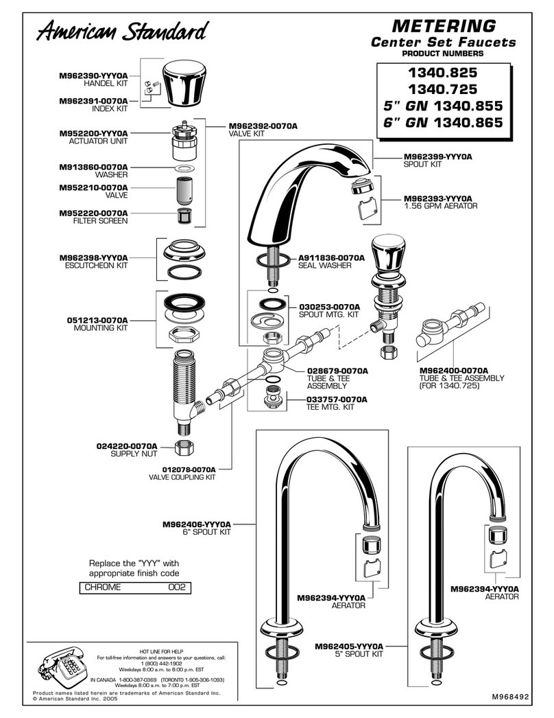 American Standard Metering 1340.725 parts list