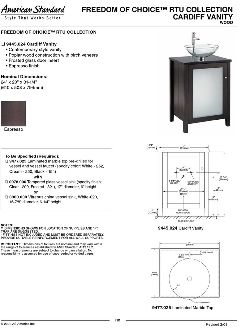 American Standard 960 User manual
