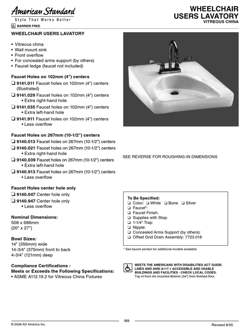 American Standard 914 User manual
