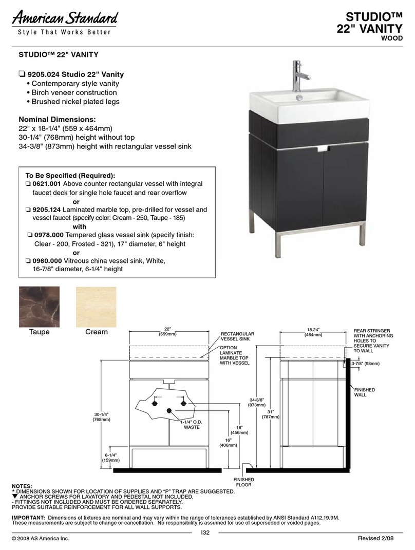 American Standard 621 Specifications
