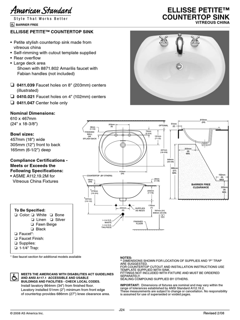 American Standard 410 Specification sheet