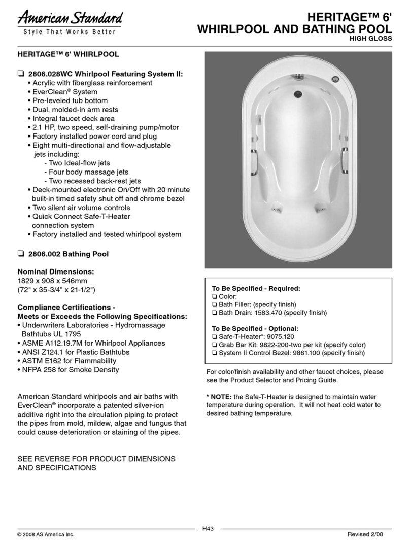 American Standard Heritage 6' Whirlpool and Bathing Pool... User manual