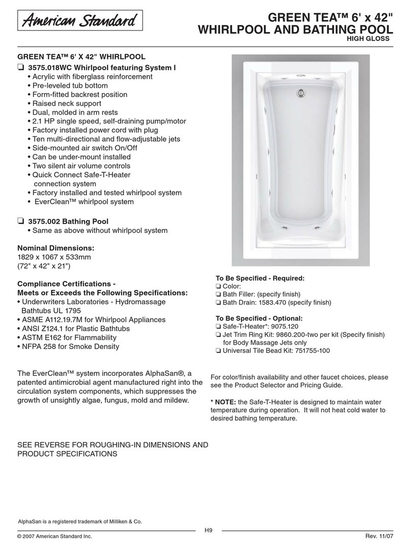 American Standard Green Tea 3575.002 Specifications American Standard Green Tea 3575.002 Specifications