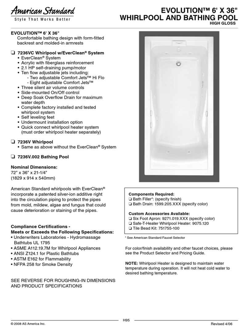 American Standard Evolution 7236V Specification sheet