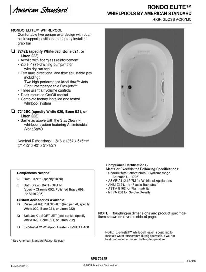 American Standard Rondo Elite 7242EC Specifications