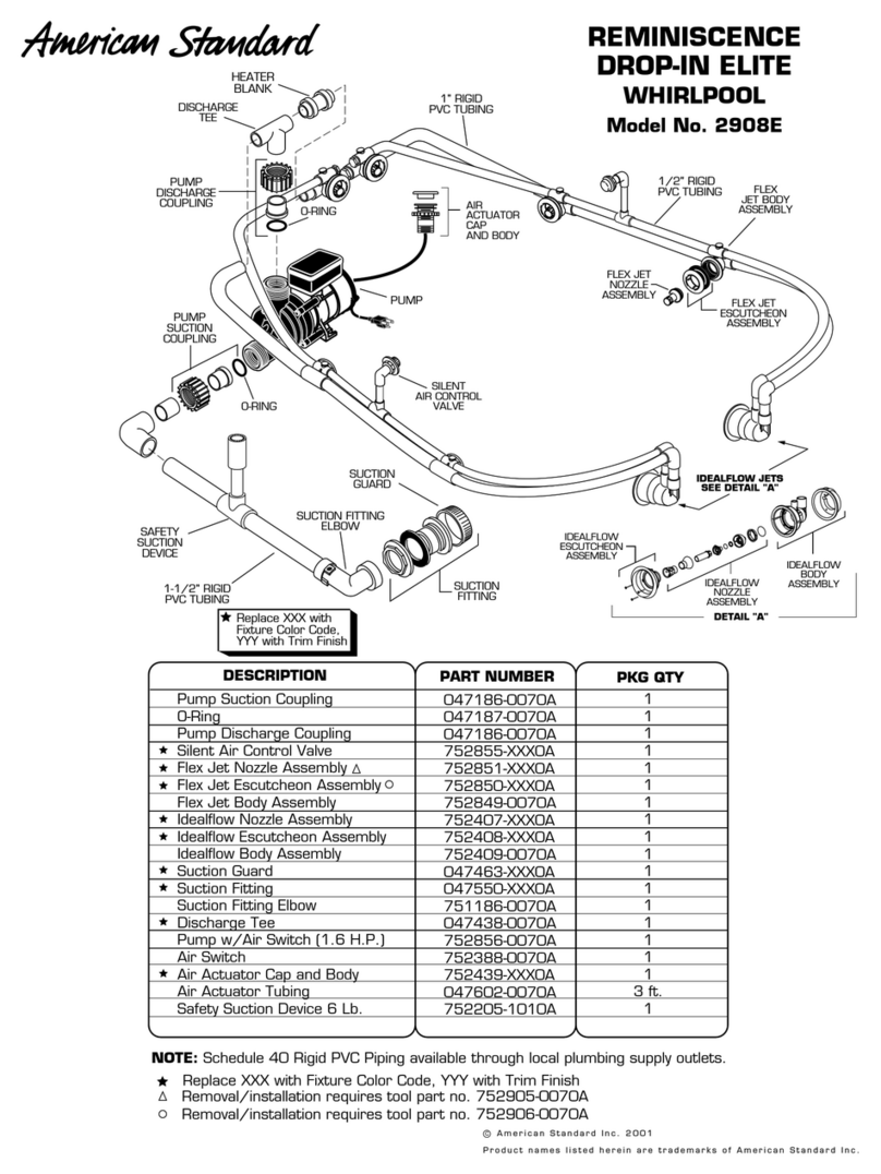 American Standard Reminiscence 2908E User manual American Standard Reminiscence 2908E User manual