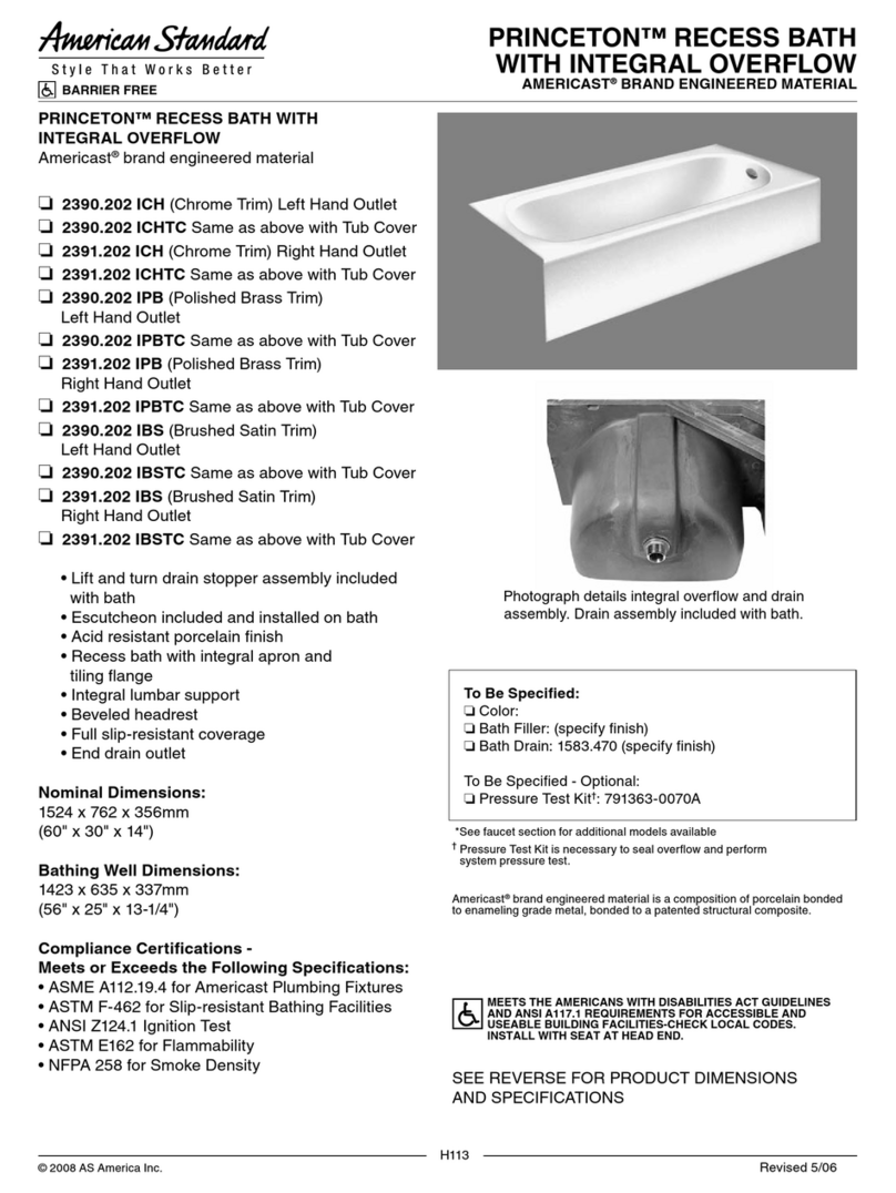 American Standard Princeton 2390.202 IBS User manual