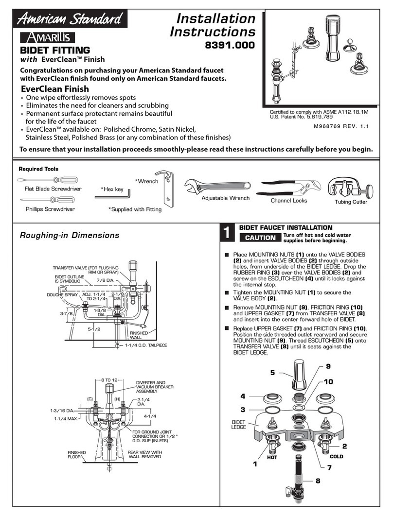 American Standard Amarilis 8391.000 User manual
