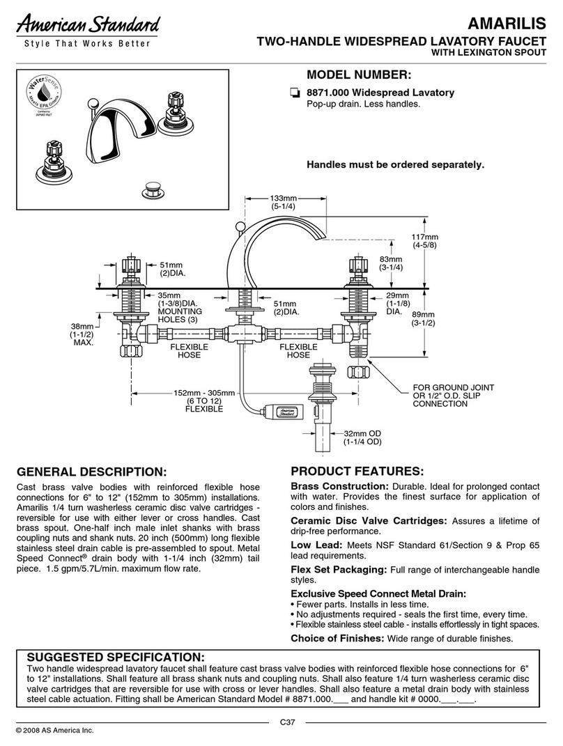 American Standard Amarilis 8871.000 Specification sheet