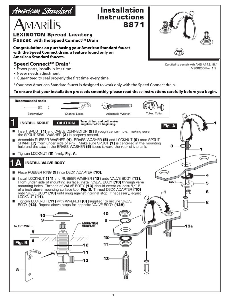 American Standard Amarilis 8871 installation instructions