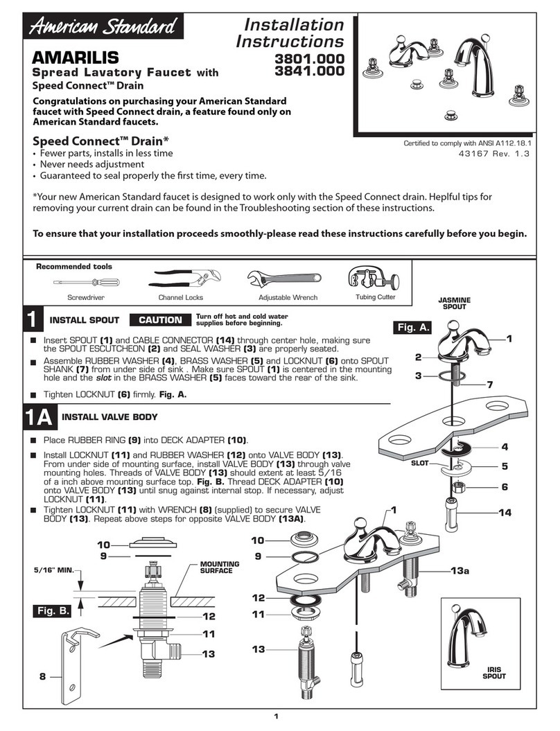 American Standard Amarilis 3801.000 User manual American Standard Amarilis 3801.000 User manual