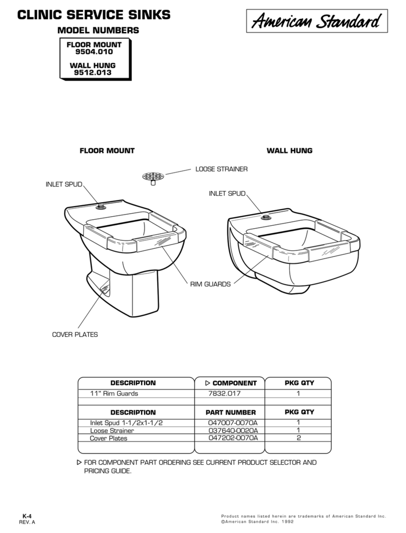 American Standard 9504 Specification sheet