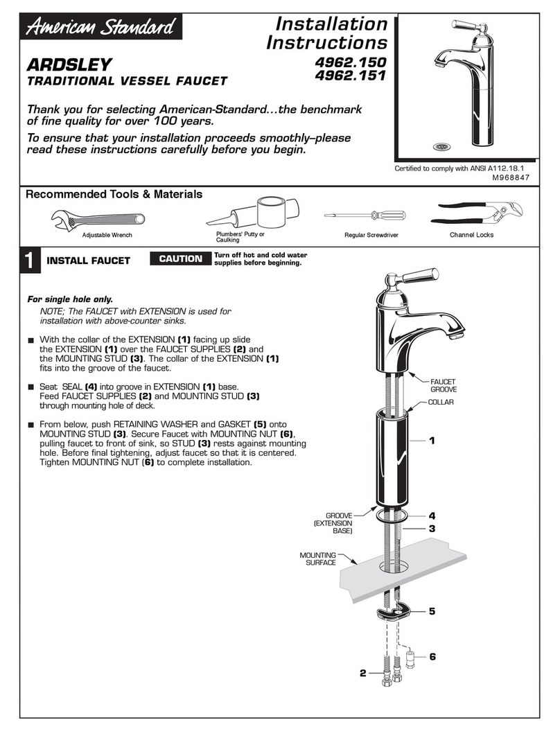 American Standard Ardsley 4962.150 User manual American Standard Ardsley 4962.150 User manual