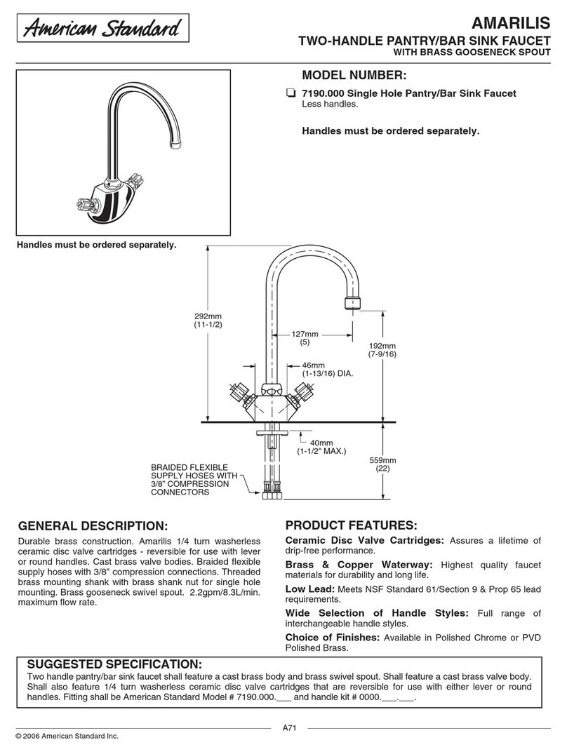 American Standard Amarilis Two-Handle Pantry/Bar Faucet... User manual