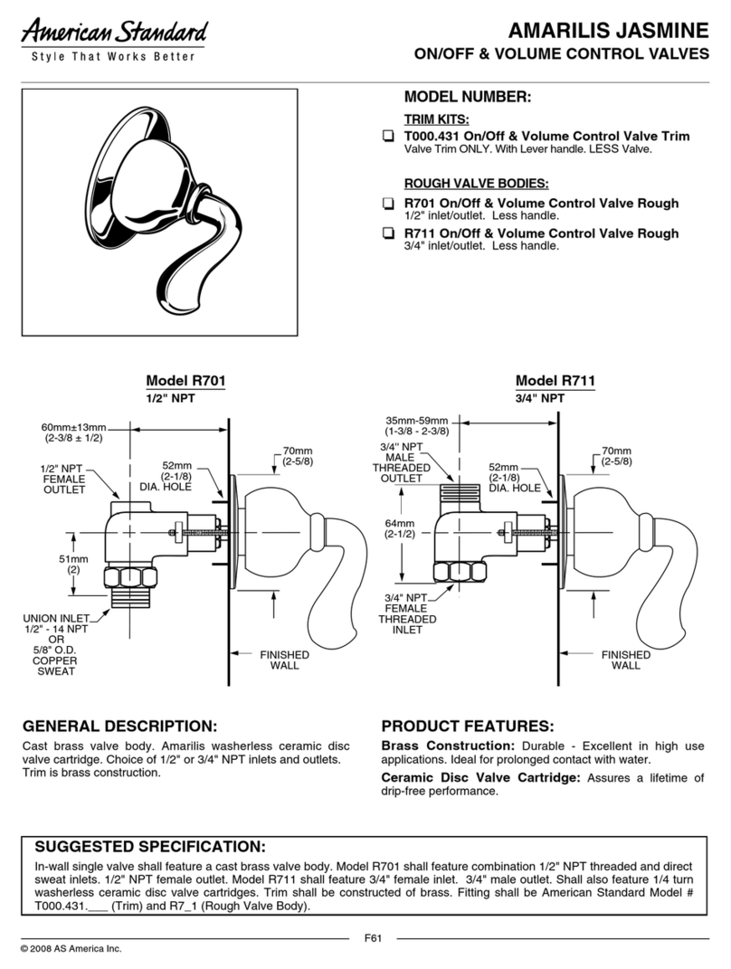 American Standard Amarilis Jasmine T000.431 User manual American Standard Amarilis Jasmine T000.431 User manual