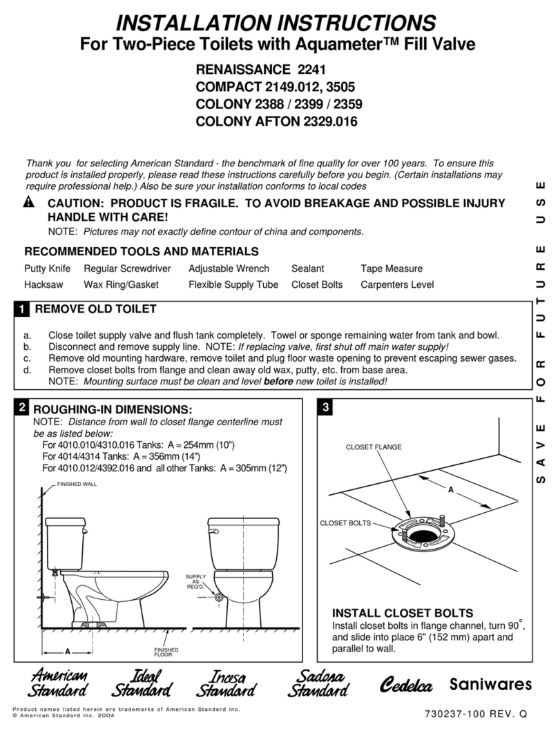 American Standard COMPACT 3505 User manual