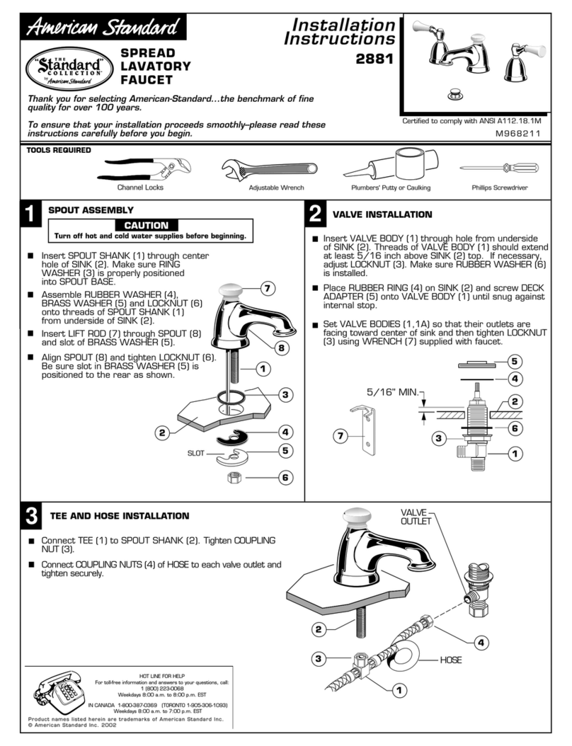 American Standard 2881 User manual