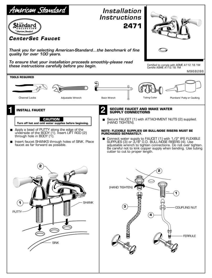 American Standard CenterSet 2471 installation instructions American Standard CenterSet 2471 installation instructions