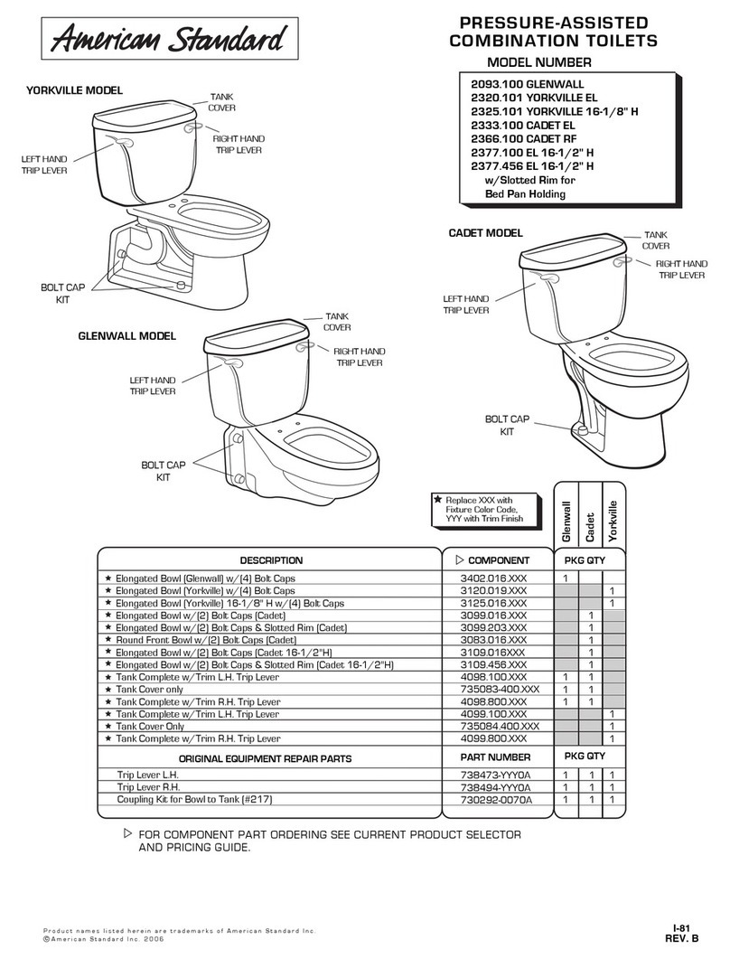 American Standard 2320 Specifications American Standard 2320 Specifications