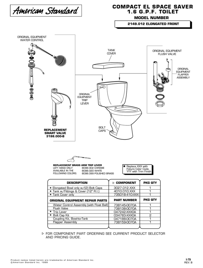 American Standard 2149.012 Elongated Front parts list