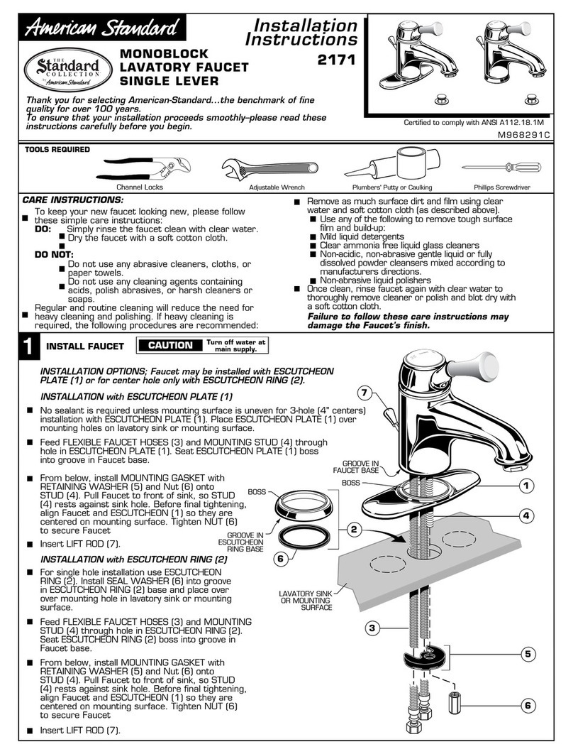 American Standard 2171 User manual American Standard 2171 User manual