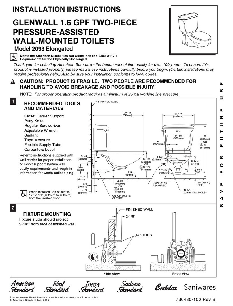 American Standard 2093 Elongated installation instructions