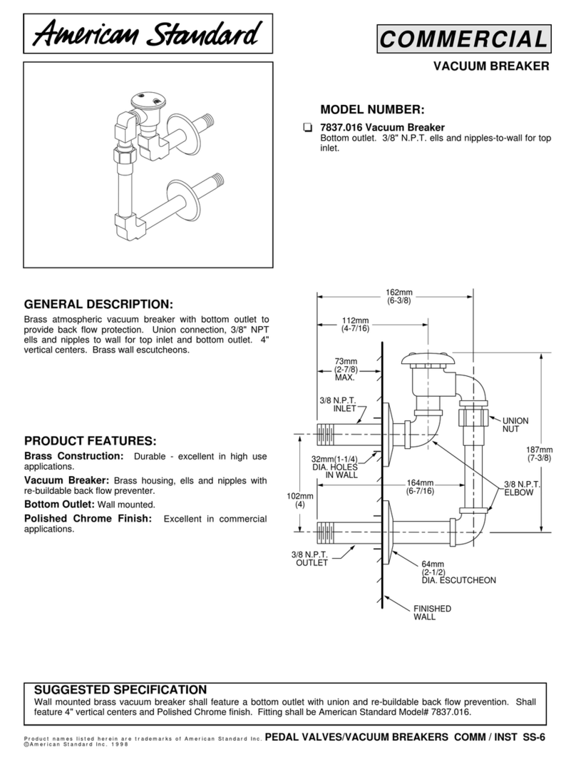 American Standard 7837.016 Specification sheet American Standard 7837.016 Specification sheet