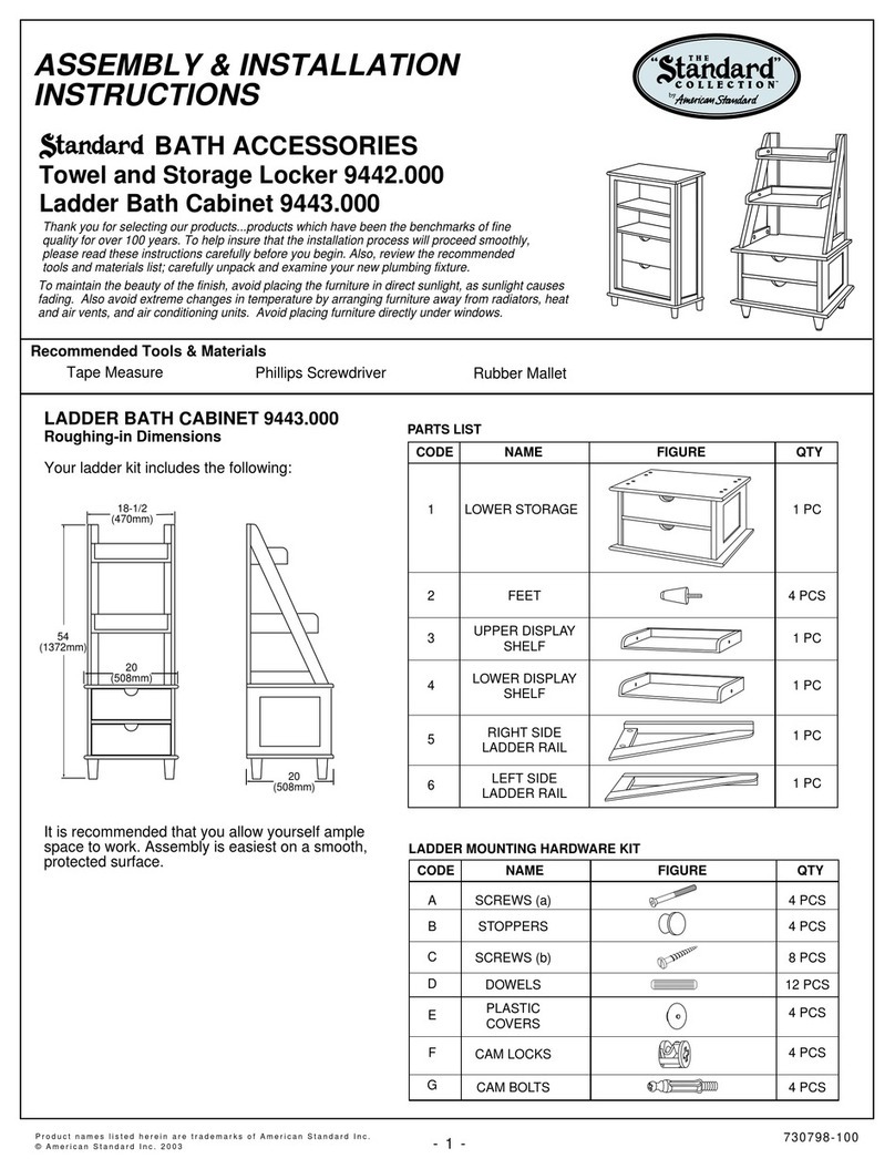 American Standard 730673-A070A Assembly and installation instructions American Standard 730673-A070A Assembly and installation instructions