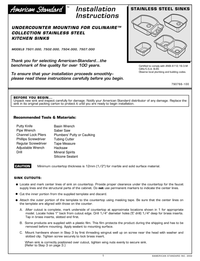 American Standard 7502 User manual