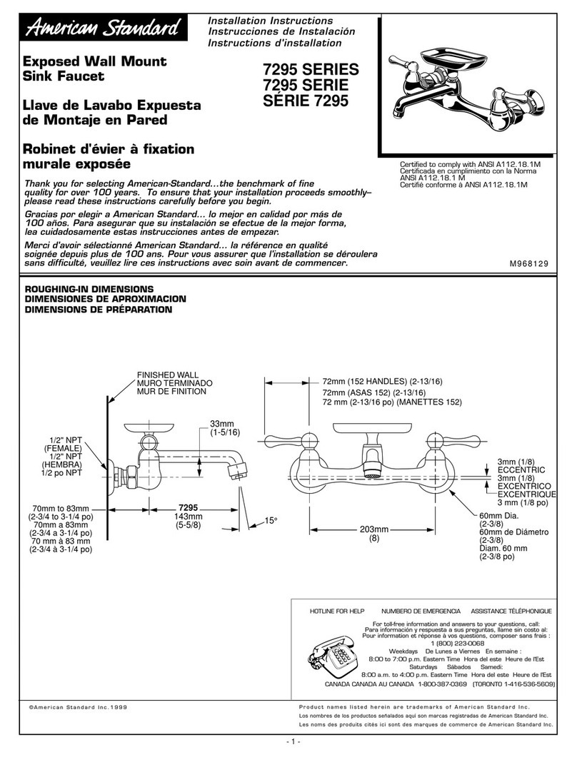 American Standard 7295 Series installation instructions