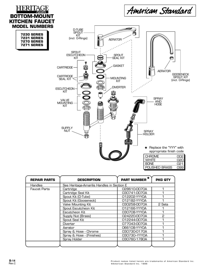 American Standard 7230 Series User manual