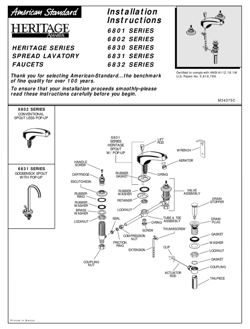 American Standard 6801 Series installation instructions American Standard 6801 Series installation instructions