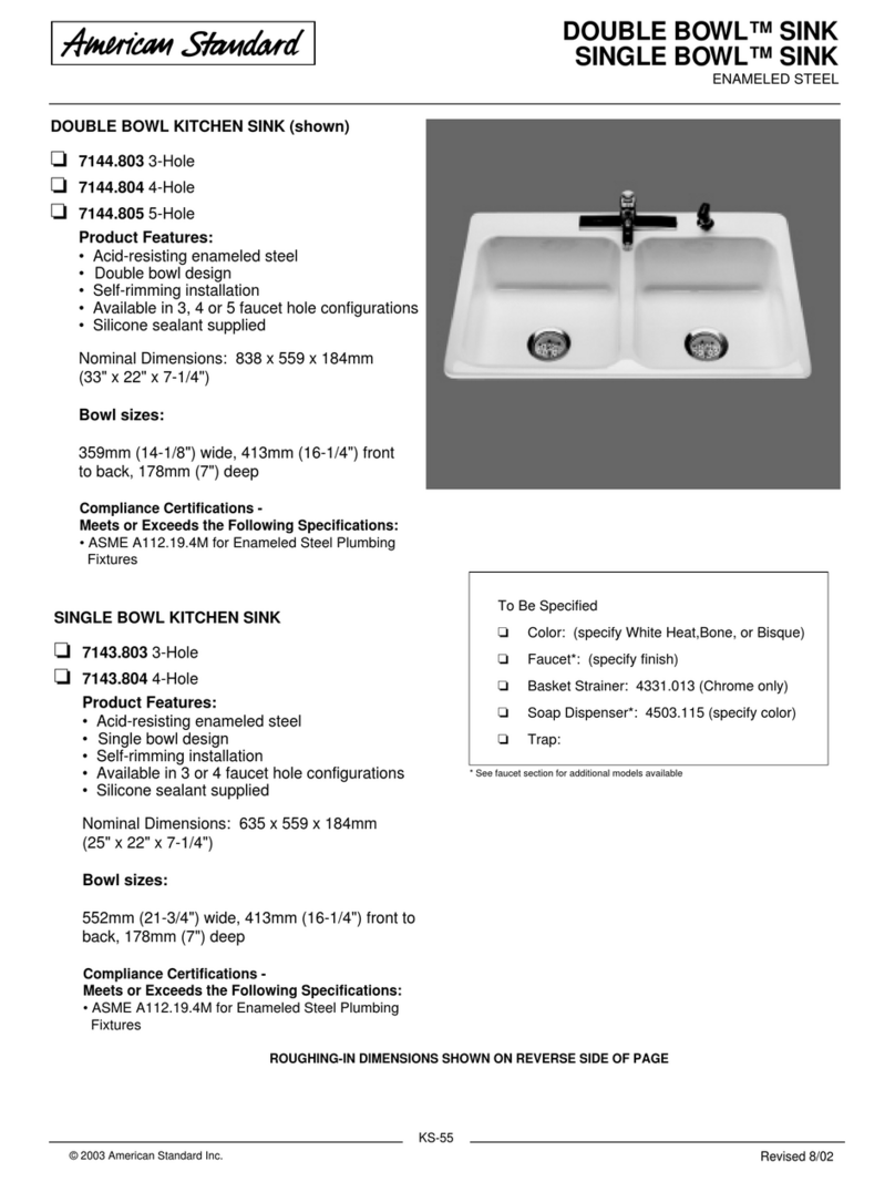American Standard 7143 Specification sheet