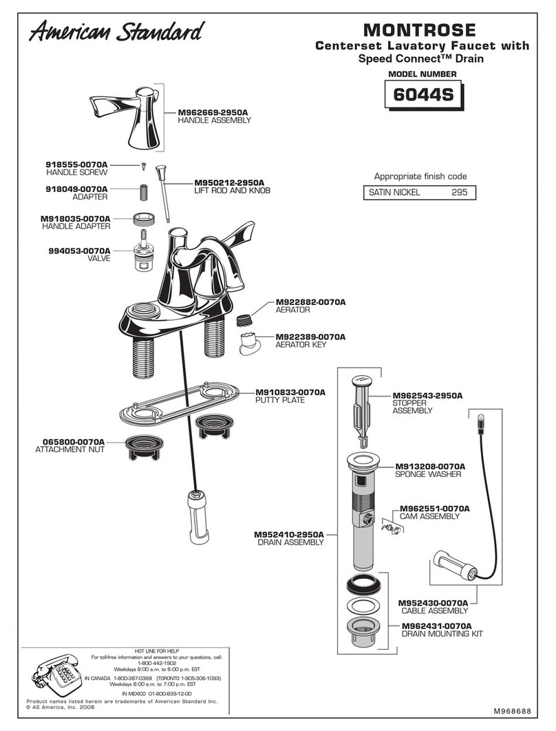 American Standard Montrose 6044S User manual American Standard Montrose 6044S User manual