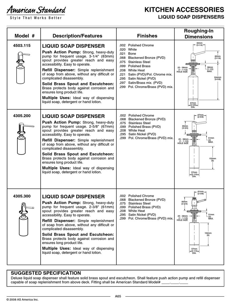 American Standard 4305 Specifications