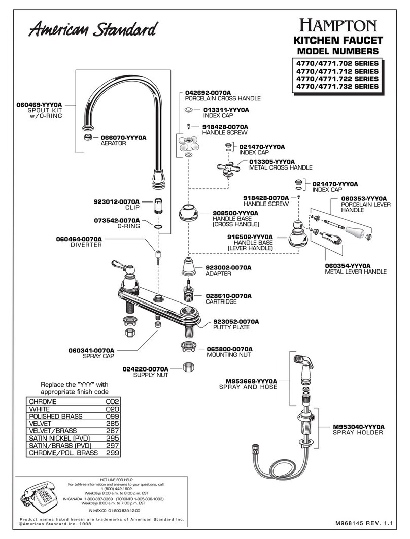 American Standard 4770/4771.702 Series User manual