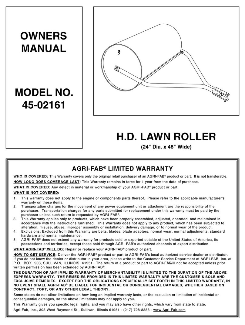 Agri-Fab H.D. Lawn Roller 45-02164 owner's manual