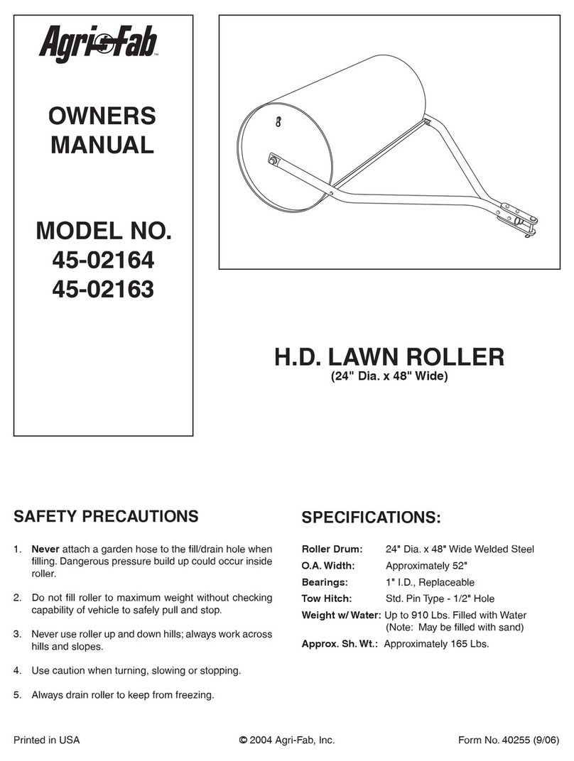 Agri-Fab H.D. Lawn Roller 45-02163 owner's manual