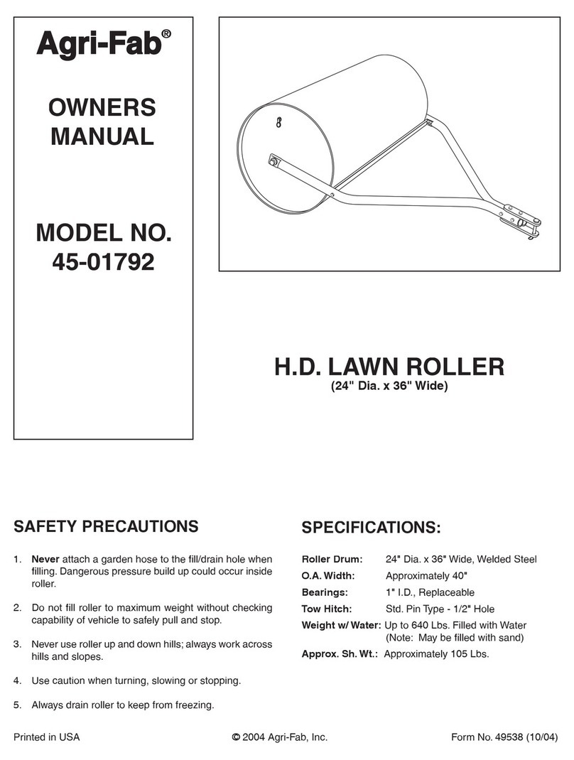 Agri-Fab H.D. Lawn Roller 45-01792 owner's manual